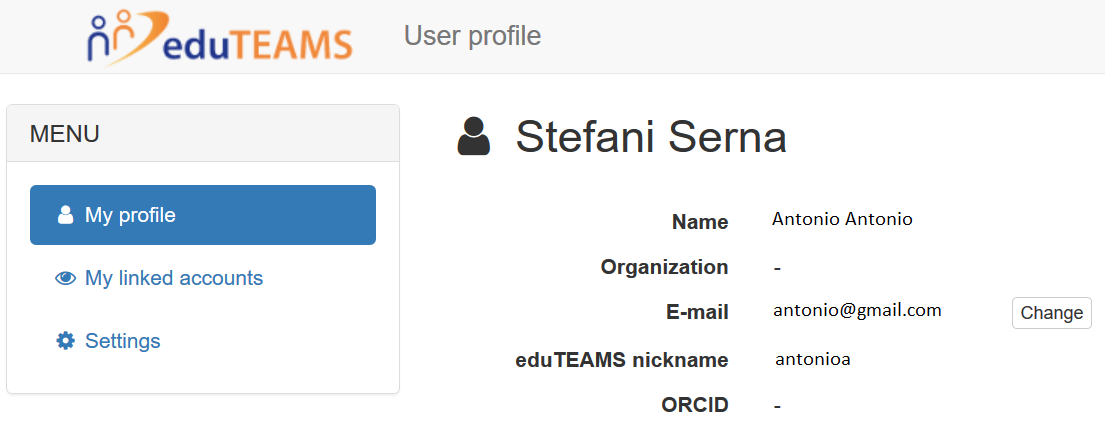 Registration eduTEAMS step 5
