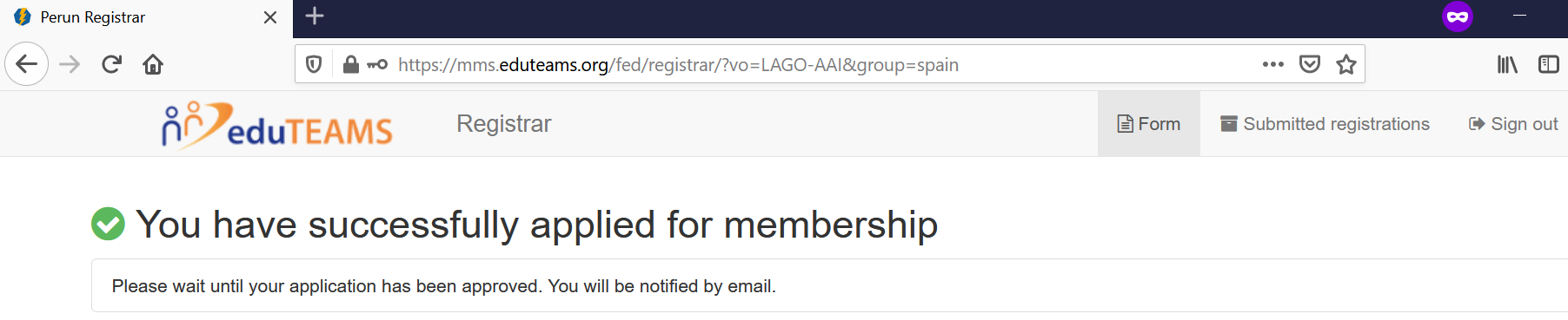 Registration LAGO 2